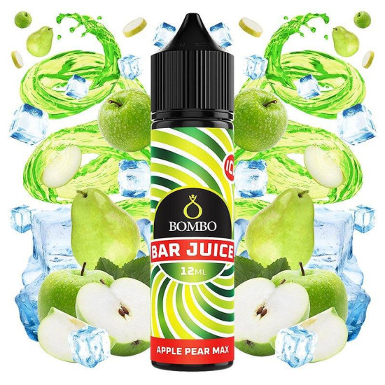 Bombo Bar Juice - Apple Pear Max Ice - Zöldalma és Körte ízű Longfill Aroma - 12/60ml