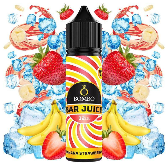 Bombo Bar Juice - Banana Strawberry Ice - Banán és Eper ízű Longfill Aroma - 12/60ml