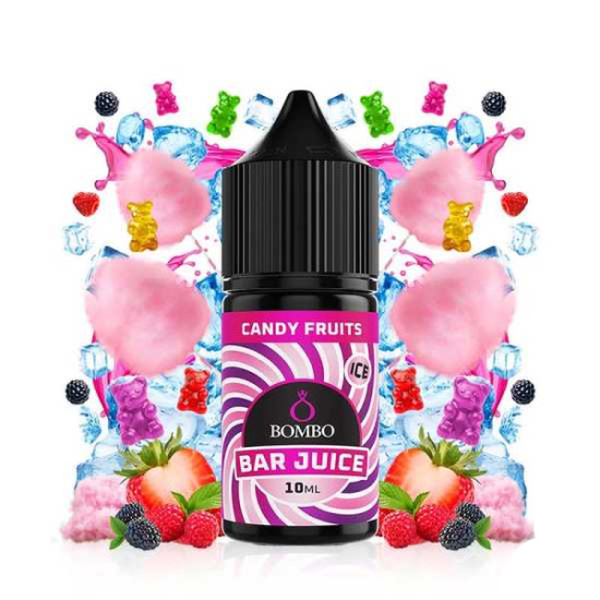 Bombo Bar Juice - Candy Fruits Ice - Eper, Szeder, Málna és Cukorka ízű Longfill Aroma - 10/30ml