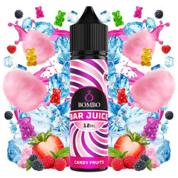 Bombo Bar Juice - Candy Fruits Ice - Eper, Szeder. Málna és Cukorka ízű Longfill Aroma - 12/60ml