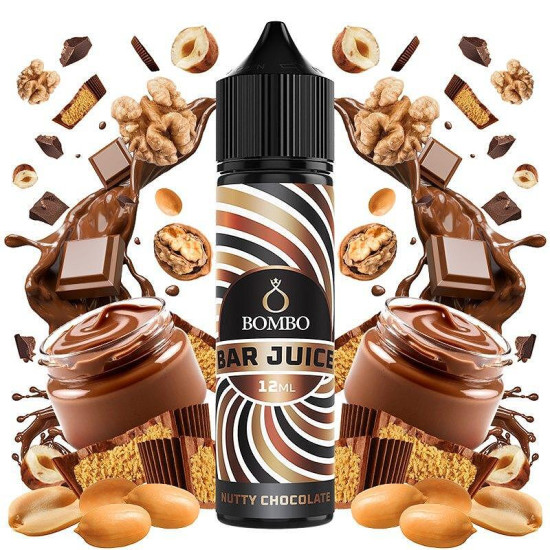 Bombo Bar Juice - Nutty Chocolate - Csokoládé, Dió és Mogyoró ízű Longfill Aroma - 12/60ml