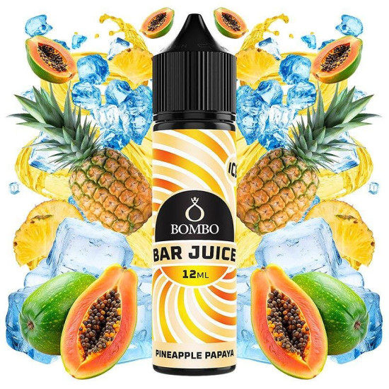 Bombo Bar Juice - Pineapple Papaya Ice - Ananász és Papaya ízű Longfill Aroma - 12/60ml