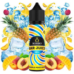 Bombo Bar Juice - Pineapple Peach Mango Ice - Ananász, Őszibarack és Mangó ízű Longfill Aroma - 12/60ml