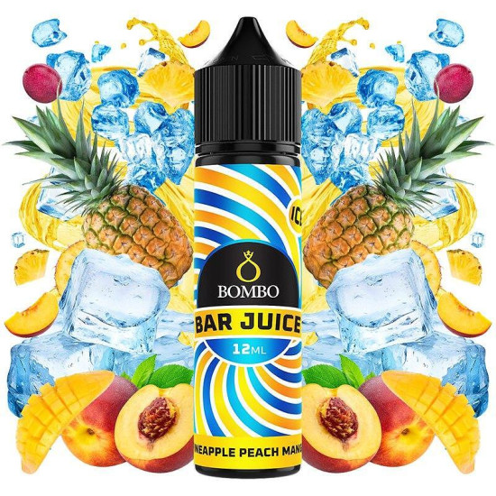 Bombo Bar Juice - Pineapple Peach Mango Ice - Ananász, Őszibarack és Mangó ízű Longfill Aroma - 12/60ml