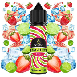 Bombo Bar Juice - Strawberry Lime Ice - Eper és Lime ízű Longfill Aroma - 12/60ml