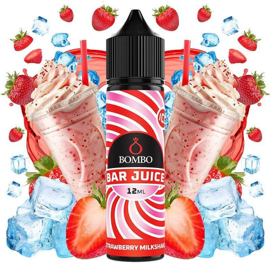 Bombo Bar Juice - Strawberry Milkshake - Epres Turmix ízű Longfill Aroma - 12/60ml