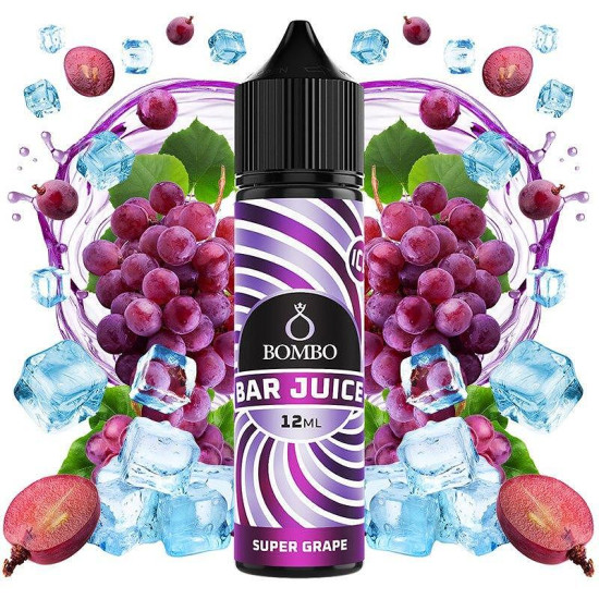 Bombo Bar Juice - Super Grape Ice - Szőlő ízű Longfill Aroma - 12/60ml