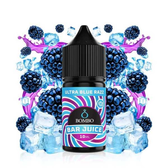 Bombo Bar Juice - Ultra Blue Razz Ice - Kékmálna, Citrom és Lime ízű Longfill Aroma - 10/30ml