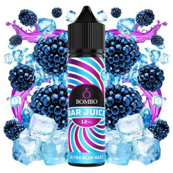 Bombo Bar Juice - Ultra Blue Razz Ice - Kékmálna, Citrom és Lime ízű Longfill Aroma - 12/60ml