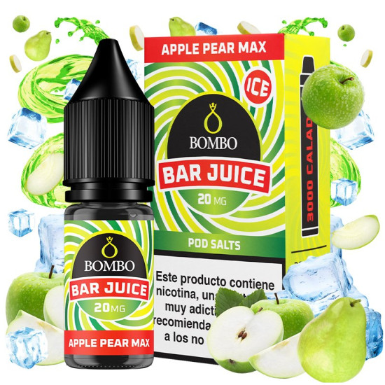 Salt Bombo Bar Juice - Apple Pear Max Ice - Nikotinska sol s okusom zelene jabuke i kruške - 10ml/0mg