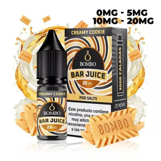 Salt Bombo Bar Juice - Creamy Cookie - Tejszín és Keksz ízesítésű nikotinsó - 10ml/20mg