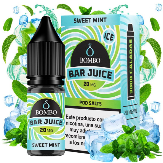 Salt Bombo Bar Juice - Sweet Mint Ice - Menta ízesítésű nikotinsó - 10ml/0mg