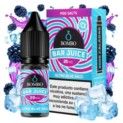 Salt Bombo Bar Juice - Ultra Blue Razz - Kékmálna, Citrom és Lime ízesítésű nikotinsó - 10ml/20mg