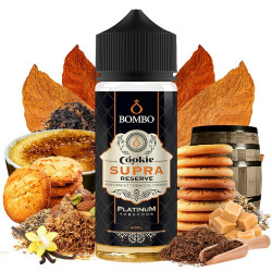 Bombo Platinum Tobaccos - Cookie Supra Reserve - Dohány, Karamell és Vaníliás Keksz ízű Longfill Aroma - 40/120 ml