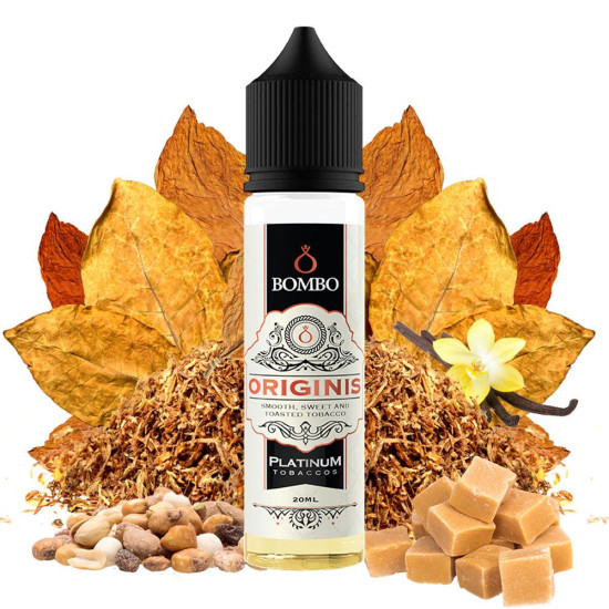Bombo Platinum Tobaccos - Originis - Dohány és Karamell ízű Longfill Aroma - 20/60 ml