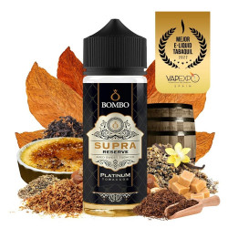 Bombo Platinum Tobaccos - Supra Reserve - Dohány, Karamell, Vanília, és Dió ízű Longfill Aroma - 40/120 ml