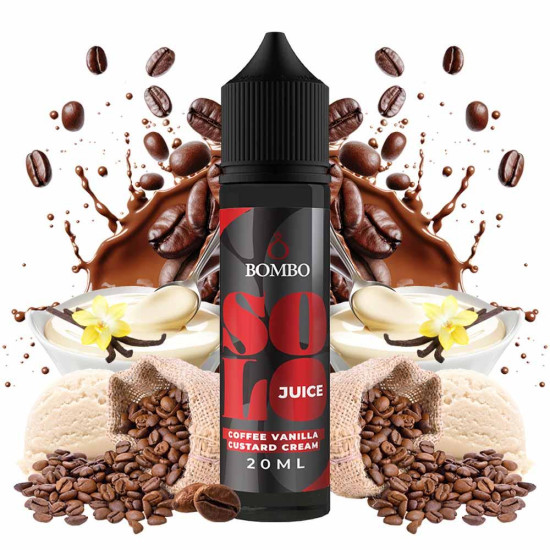 Bombo Solo Juice - Coffee Vanilla Custard - Vanília Krém és Kávé ízű Longfill Aroma - 20/60 ml