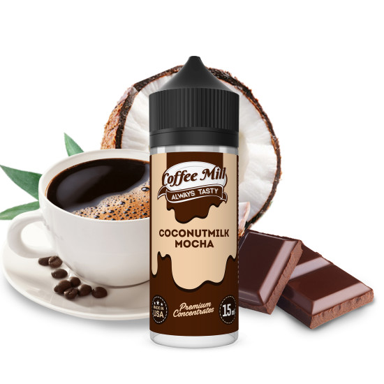 Coffee Mill - Coconutmilk Mocha - Kókusz, Kávé és Karamell ízű Longfill Aroma - 15/120 ml