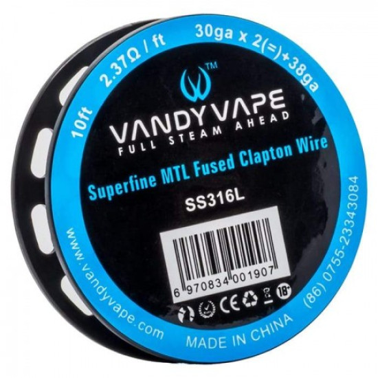 Vandy Vape Superfine MTL Fused Clapton SS316 Žica  - 3 m