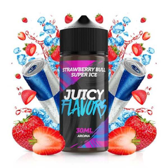 Juicy Flavors - Strawberry Bull Super Ice - Eper és Energiaital ízű Longfill aroma - 30/120 ml