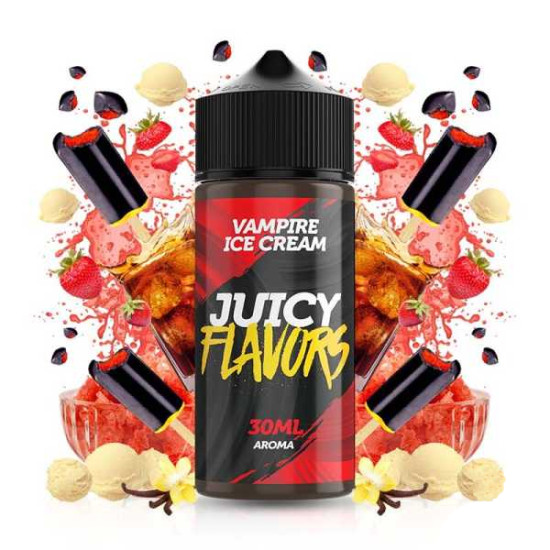 Juicy Flavors - Vampire Ice Cream - Eper, Kóla és Vanília Jégkrém ízű Longfill aroma - 30/120 ml