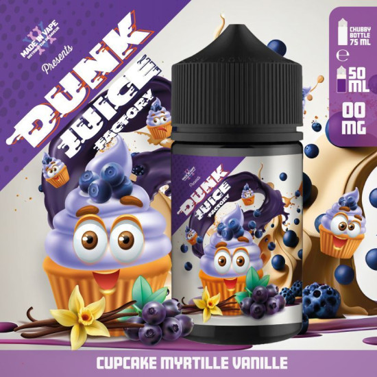Dunk Juice Factory - Blueberry Vanilla Cupcake - Torta od borovnica i vanilije - 50ml/0mg