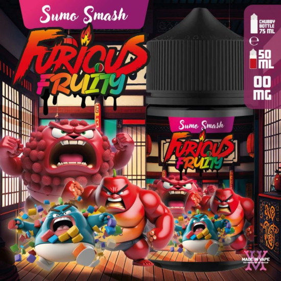 Furious Fruity - Sumo Smash - Jabuka, malina, bombon i smoothie - 50ml/0mg