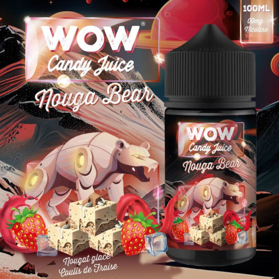 Wow Candy Juice - Evolution - Nouga Bear - Mogyorós Nugát és Eper ízű Shortfill eliquid - 100ml/0mg