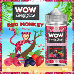 Wow Candy Juice - No Fresh - Red Monkey - Málna, Feketeribizli és Eper ízű Shortfill eliquid - 100ml/0mg