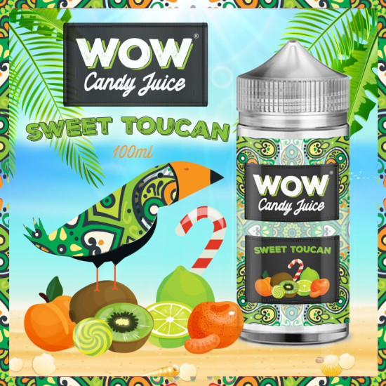 Wow Candy Juice - No Fresh - Sweet Toucan - Kivi, limeta, klementina, marelica i bombon - 100ml/0mg
