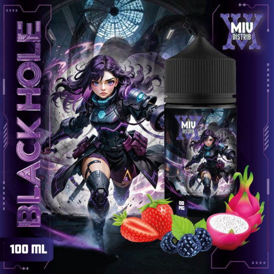 Miv Distrib - Black Hole - Szeder, Eper és Sárkánygyümölcs ízű Shortfill eliquid - 100ml/0mg