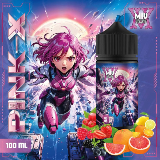 Miv Distrib - Pink X - Shortfill e-tekućina s okusom grejpa, limuna, naranče, kupine, maline, jagode i ribiza - 100ml/0mg