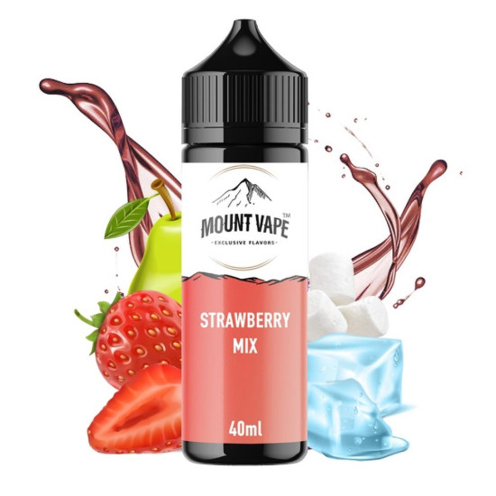 Mount Vape - Strawberry Mix - Eper, Körte és Mályvacukor ízű Longfill Aroma - 40/120 ml