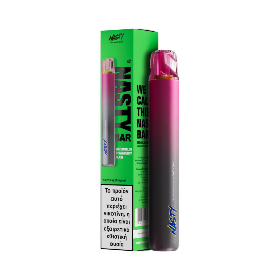 Nasty Bar DX2 - Watermelon Strawberry Blast Pod Kit 380mAh - Görögdinnyés, Epres Rágógumi ízű nikotinsóval töltve - 2ml/20mg