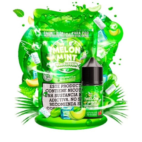 Oil4Vap - Pack of Salts Melon Mint Bubblegum - Sárgadinnyés Rágógumi ízesítésű nikotinsó - 30ml/9-18mg