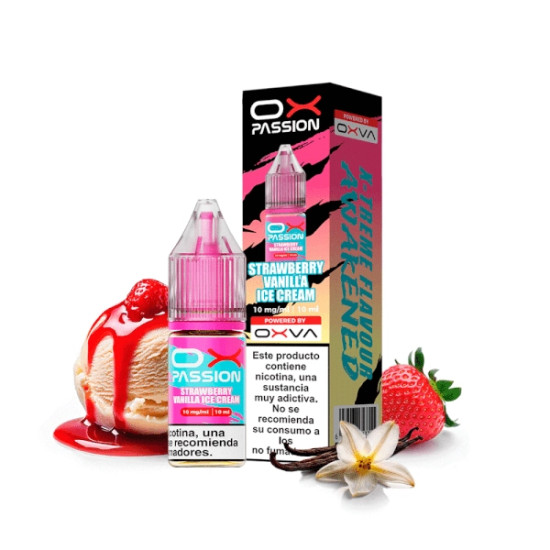 Oxva Ox Passion - Strawberry Vanilla Ice Cream - Eper, Vanília és Jégkrém ízesítésű nikotinsó - 10ml/20mg