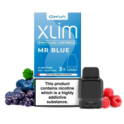 OXVA - XLIM - Mr. Blue - Áfonya, Feketeribizli és Málna ízű Niksó Liquiddel Töltött Pod Tank 1,2 ohm - 2ml/20mg - 1 db