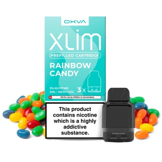 OXVA - XLIM - Rainbow Candy - Gyümölcsös Cukorka ízű Niksó Liquiddel Töltött Pod Tank 1,2 ohm - 2ml/20mg