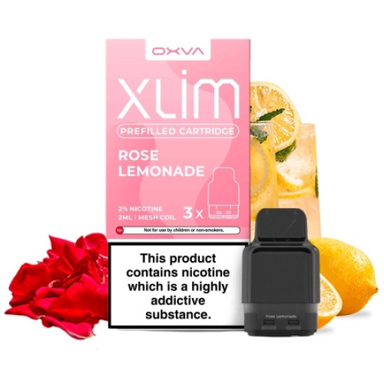 OXVA - XLIM - Rose Lemonade - Limonádé és Rózsa ízű Niksó Liquiddel Töltött Pod Tank 1,2 ohm - 2ml/20mg