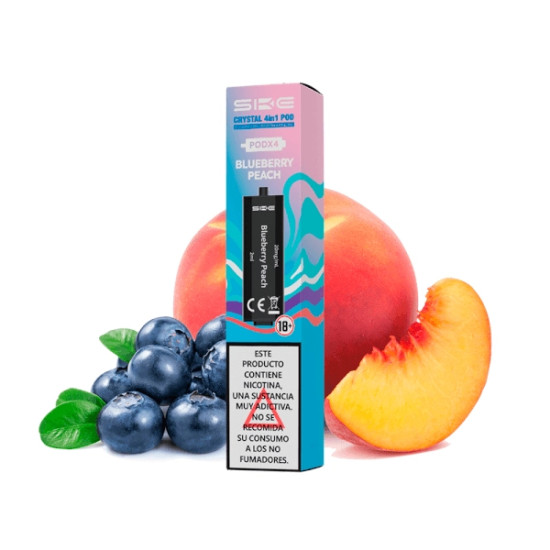 SKE Crystal 4in1 - Blueberry Peach spremnik punjen s aromatiziranom nikotinskom soli 2ml/20mg - 4 kom