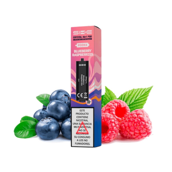 SKE Crystal 4in1 - Blueberry Raspberries ízesített niksó liquiddel töltött pod tank 2ml/20mg - 4 db