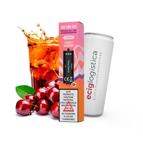 SKE Crystal 4in1 - Fizzy Cherry ízesített niksó liquiddel töltött pod tank 2ml/20mg - 4 db