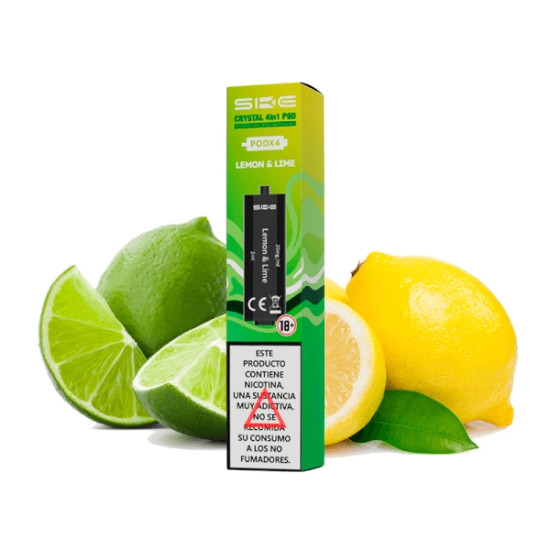 SKE Crystal 4in1 - Lemon Lime ízesített niksó liquiddel töltött pod tank 2ml/20mg - 4 db