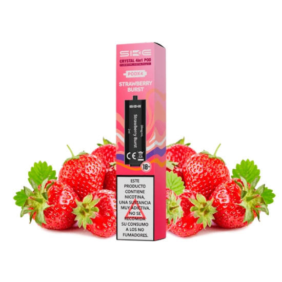 SKE Crystal 4in1 - Strawberry Burst ízesített niksó liquiddel töltött pod tank 2ml/20mg - 4 db