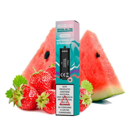 SKE Crystal 4in1 - Watermelon Strawberry ízesített niksó liquiddel töltött pod tank 2ml/20mg - 4 db