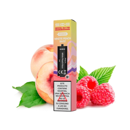 SKE Crystal 4in1 - White Peach Razz spremnik punjen s aromatiziranom nikotinskom soli 2ml/20mg - 4 kom