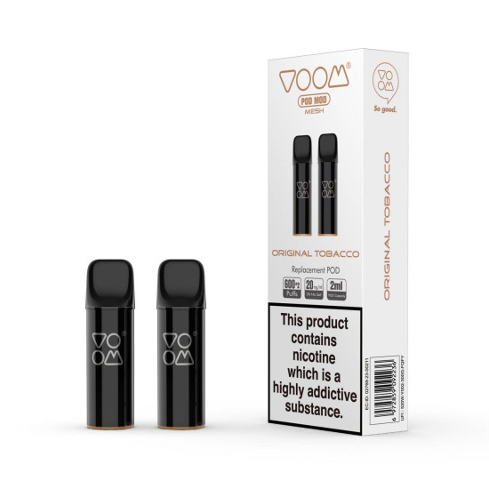 Voom - Original Tobacco - Dohány ízű Niksó Liquiddel Töltött Pod Tank 1,2 ohm - 2ml/20mg